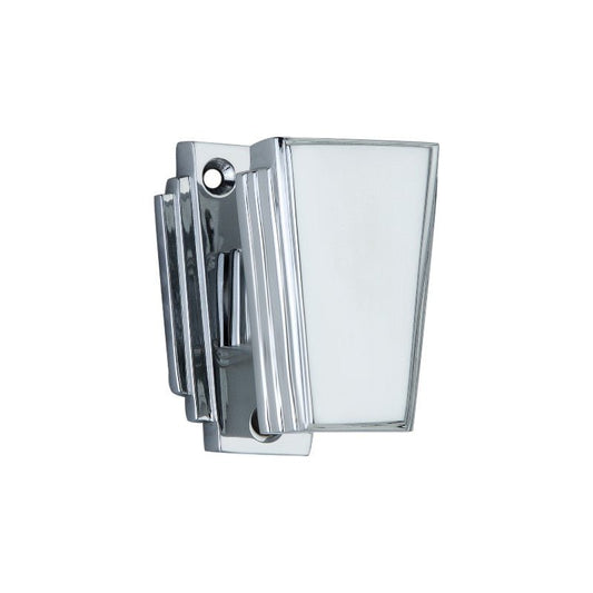 Spira Brass Triago Door Knob in polished chrome finish features a geometric design with a rectangular knob and a sturdy base for installation.