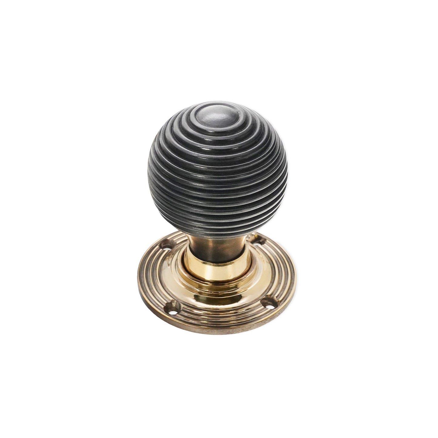 Ebony Beehive Rim/Mortice Door Knob