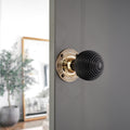 Ebony Beehive Rim/Mortice Door Knob