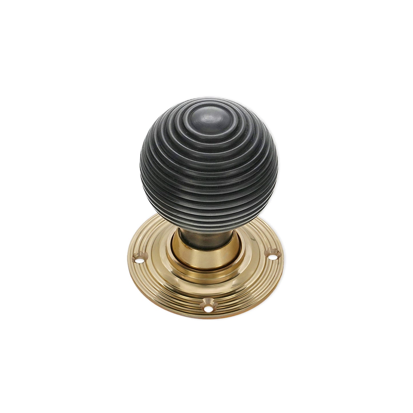 Ebony Beehive Rim/Mortice Door Knob