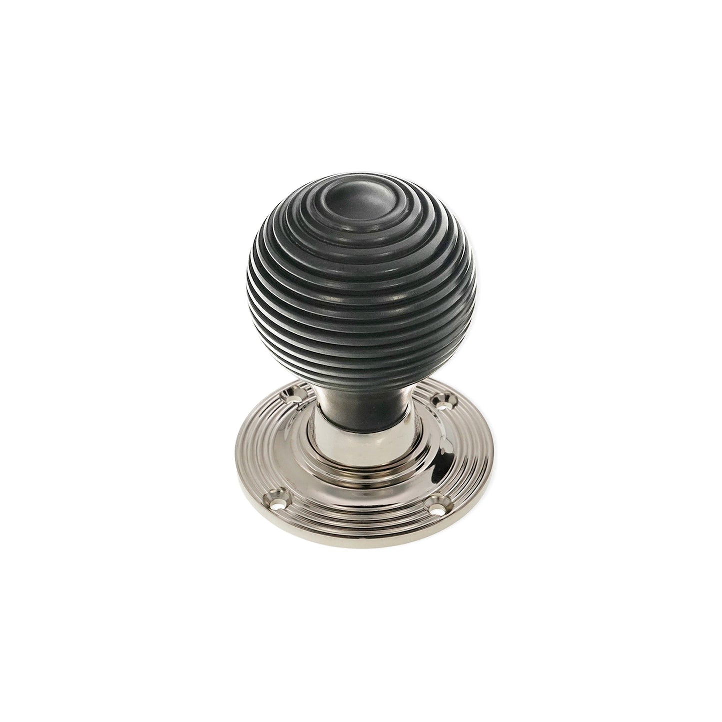 Ebony Beehive Rim/Mortice Door Knob