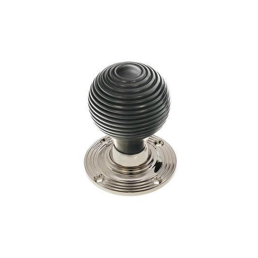 Ebony Beehive Rim/Mortice Door Knob