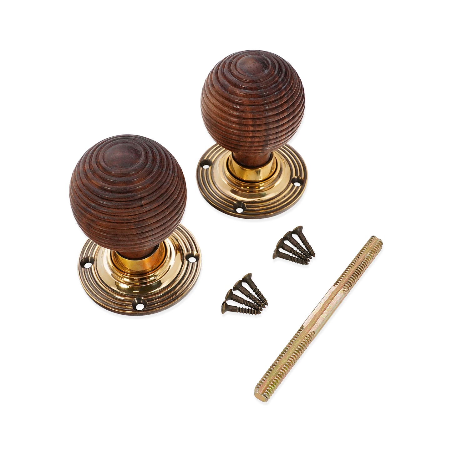 Rosewood Beehive Rim/Mortice Door Knob