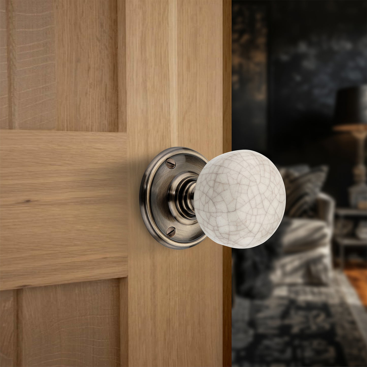 Crackled Porcelain Mortice Door Knob