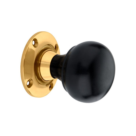 Ebony Bun Rim/Mortice Door Knob