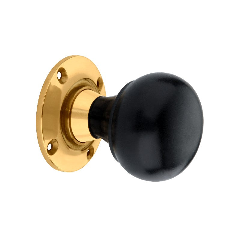 Ebony Bun Rim/Mortice Door Knob