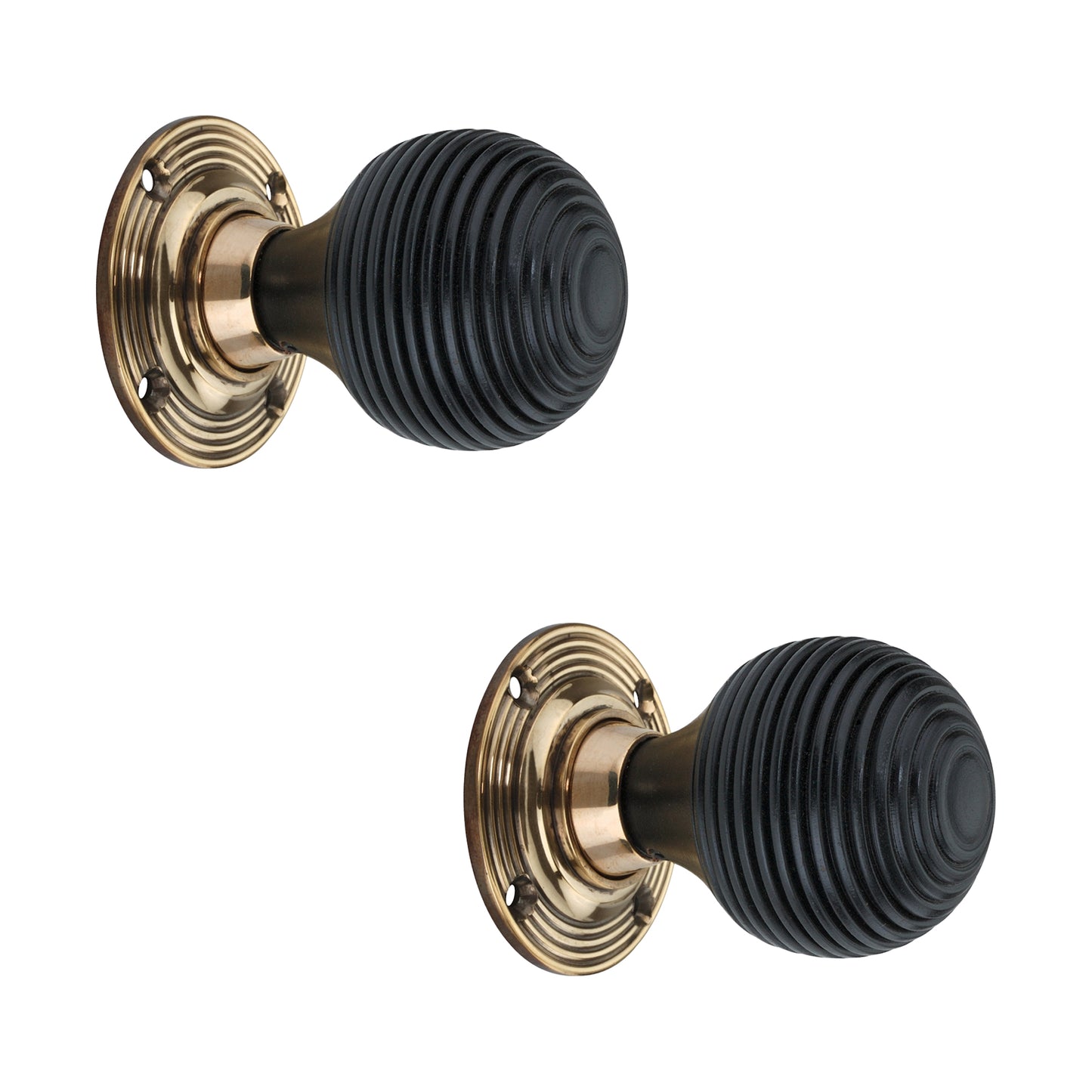 Ebonised Beehive Mortice/Rim Door Knob