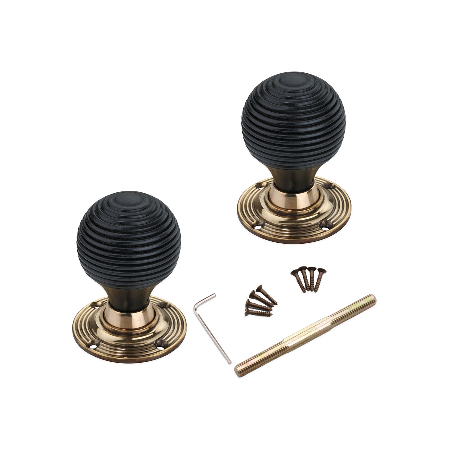 Ebonised Beehive Mortice/Rim Door Knob