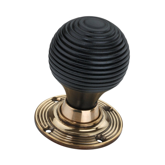 Ebonised Beehive Mortice/Rim Door Knob