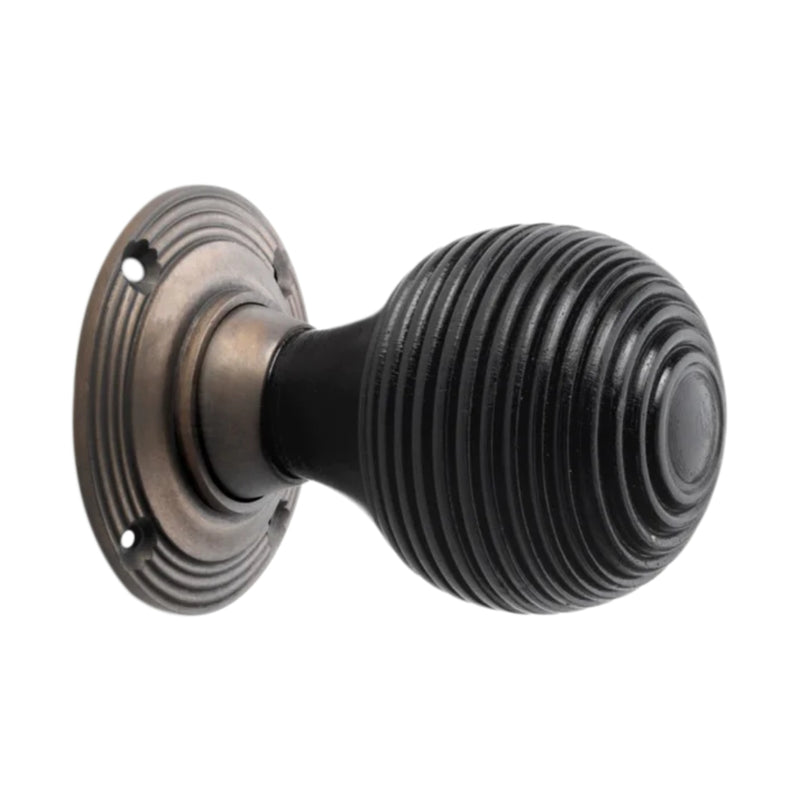 Ebonised Beehive Mortice/Rim Door Knob