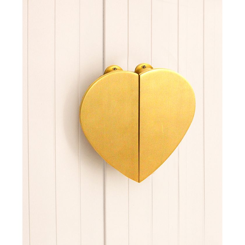 Heart Brass Cabinet Door Handles Satin Brass