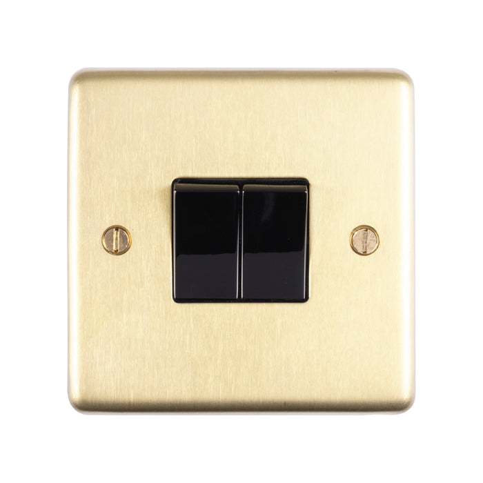 Stainless steel 2 Gang Switch - Satin Brass