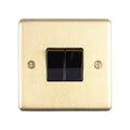 Stainless steel 2 Gang Switch - Satin Brass