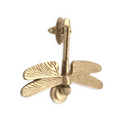 Spira Brass Dragonfly Door Knocker in a brushed gold finish, featuring intricate detailing on the wings and body, designed to be mounted on a door or wall.