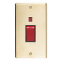 Stainless steel 45Amp Switch With Neon Indicator - Satin Brass