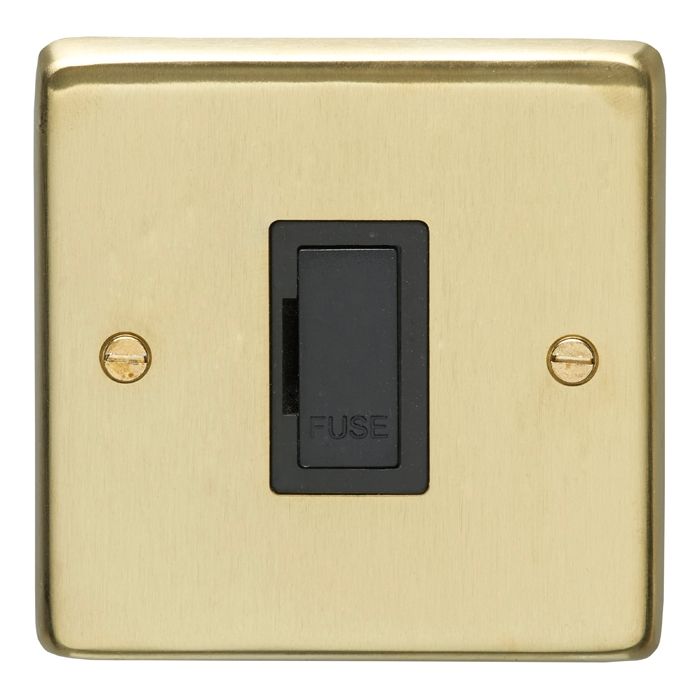 Stainless steel Unswitched Fuse Spur - Satin Brass