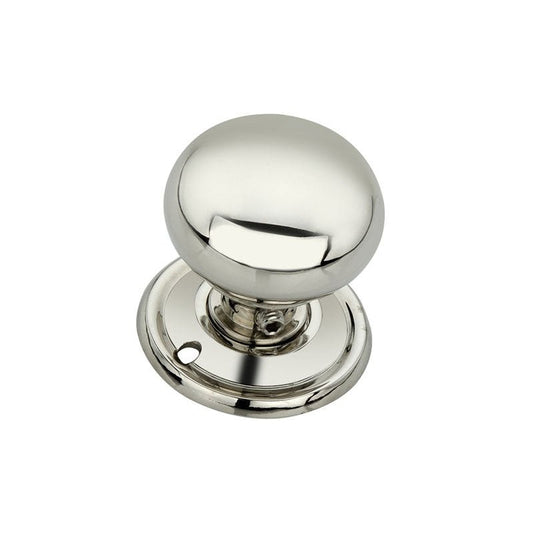 Spira Brass Cottage Small 40mm Rim/Mortice Door Knob in polished chrome finish, featuring a round knob design with a smooth, reflective surface and a matching round base plate.
