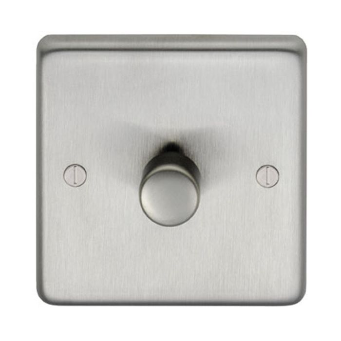 Stainless steel 1 Gang Dimmer - Satin Stainless Steel
