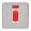 Stainless steel 45Amp Switch With Neon Indicator - Satin Stainless Steel