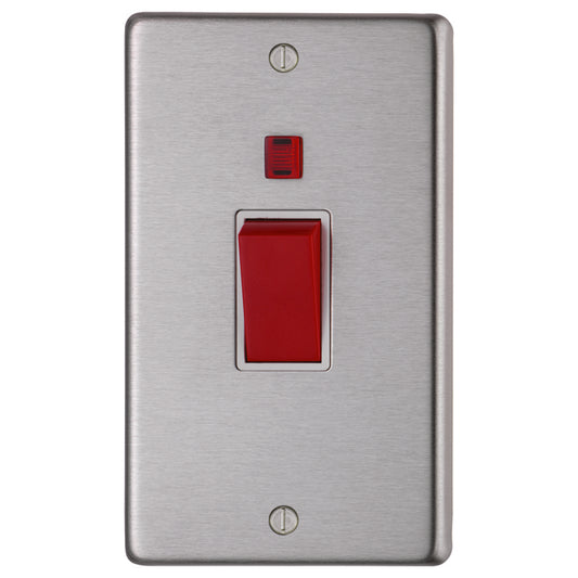 Stainless steel 45Amp Switch With Neon Indicator - Satin Stainless Steel
