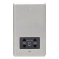Stainless steel Shaver Socket - Satin Stainless Steel