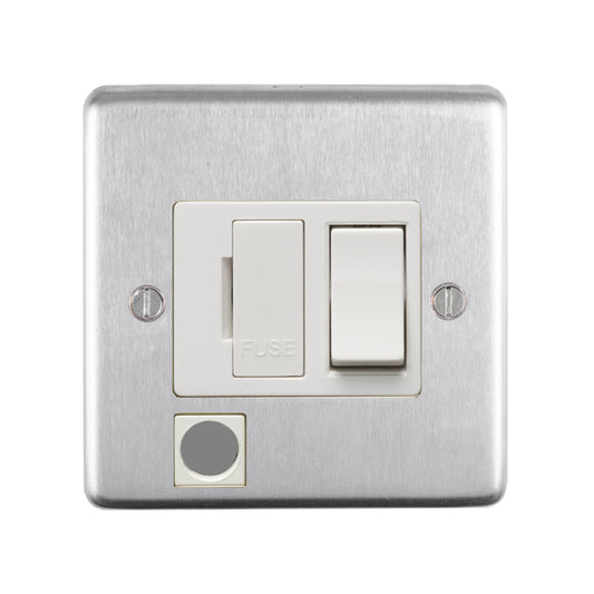 Stainless steel Switched Fuse Spur - Satin Stainless Steel