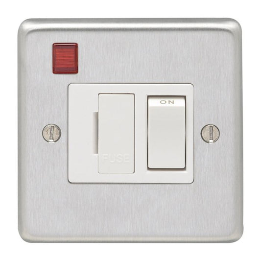 Stainless steel Switched Fuse Spur - Satin Stainless Steel