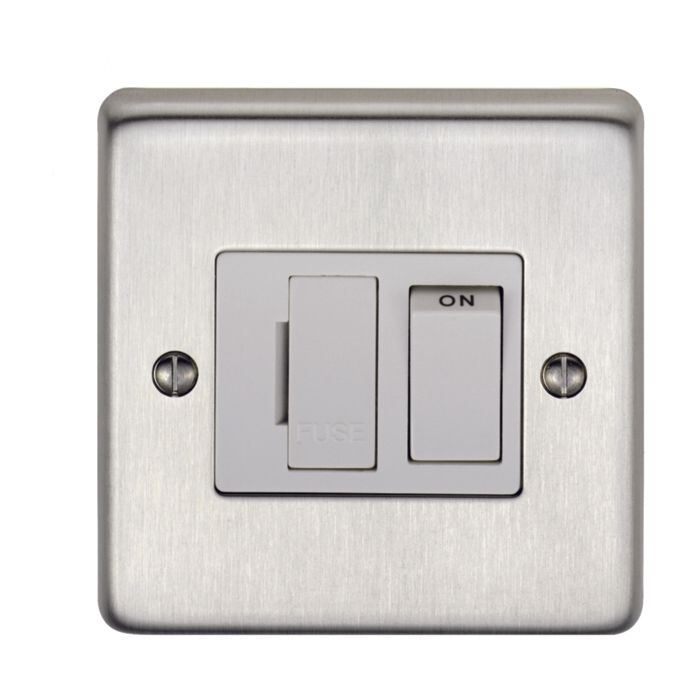 Stainless steel Switched Fuse Spur - Satin Stainless Steel