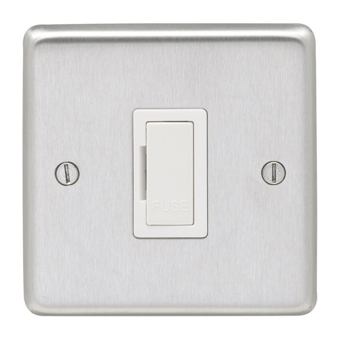 Stainless steel Unswitched Fuse Spur - Satin Stainless Steel
