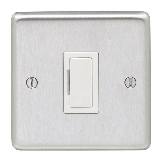Stainless steel Unswitched Fuse Spur - Satin Stainless Steel