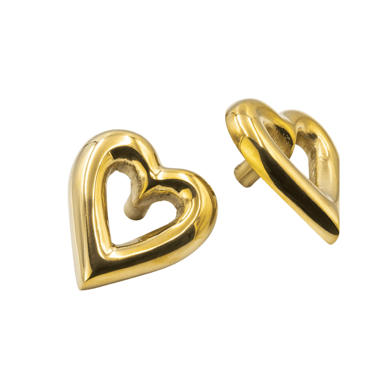 Brass Heart Drawer Cabinet Knob - Brass Finish - Brass bee