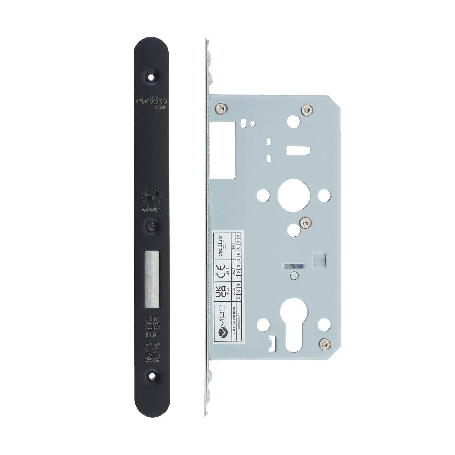 Din Euro Deadlock- Backset  55mm - 2 Pc Forend - Radius