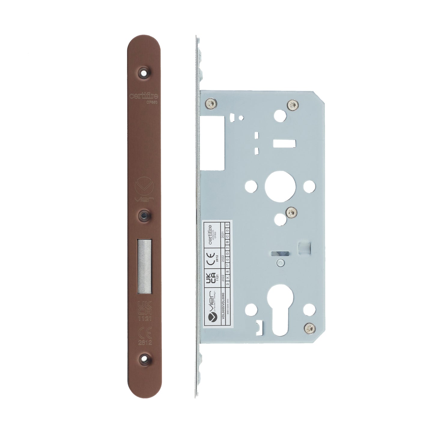 2 Piece DIN Euro Profile Deadlock – 72mm Centres