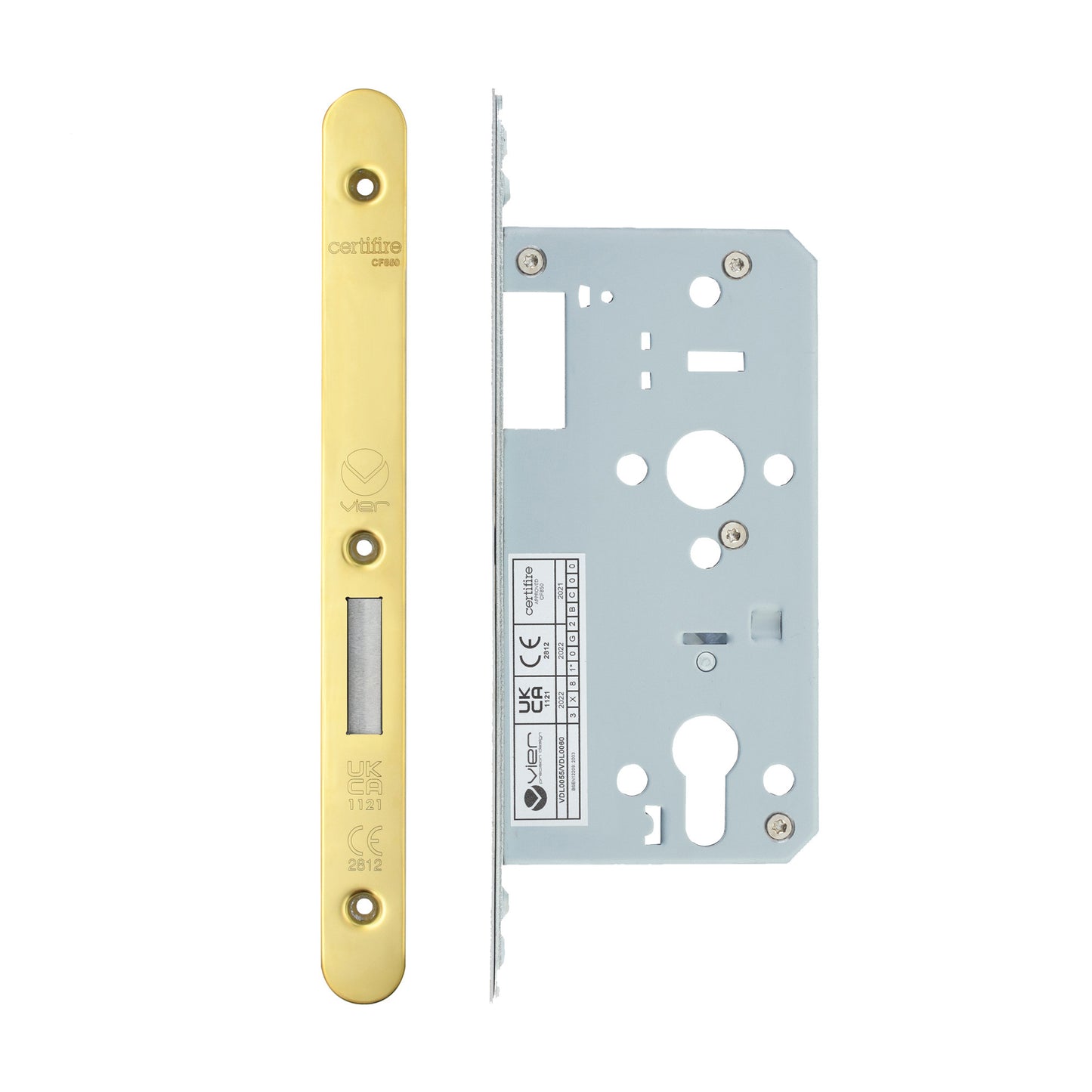 2 Piece DIN Euro Profile Deadlock – 72mm Centres