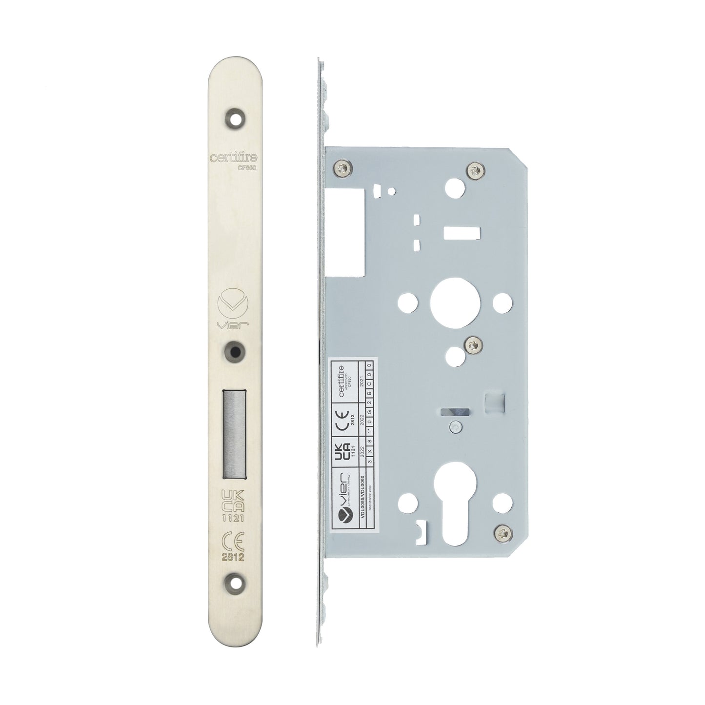2 Piece DIN Euro Profile Deadlock – 72mm Centres