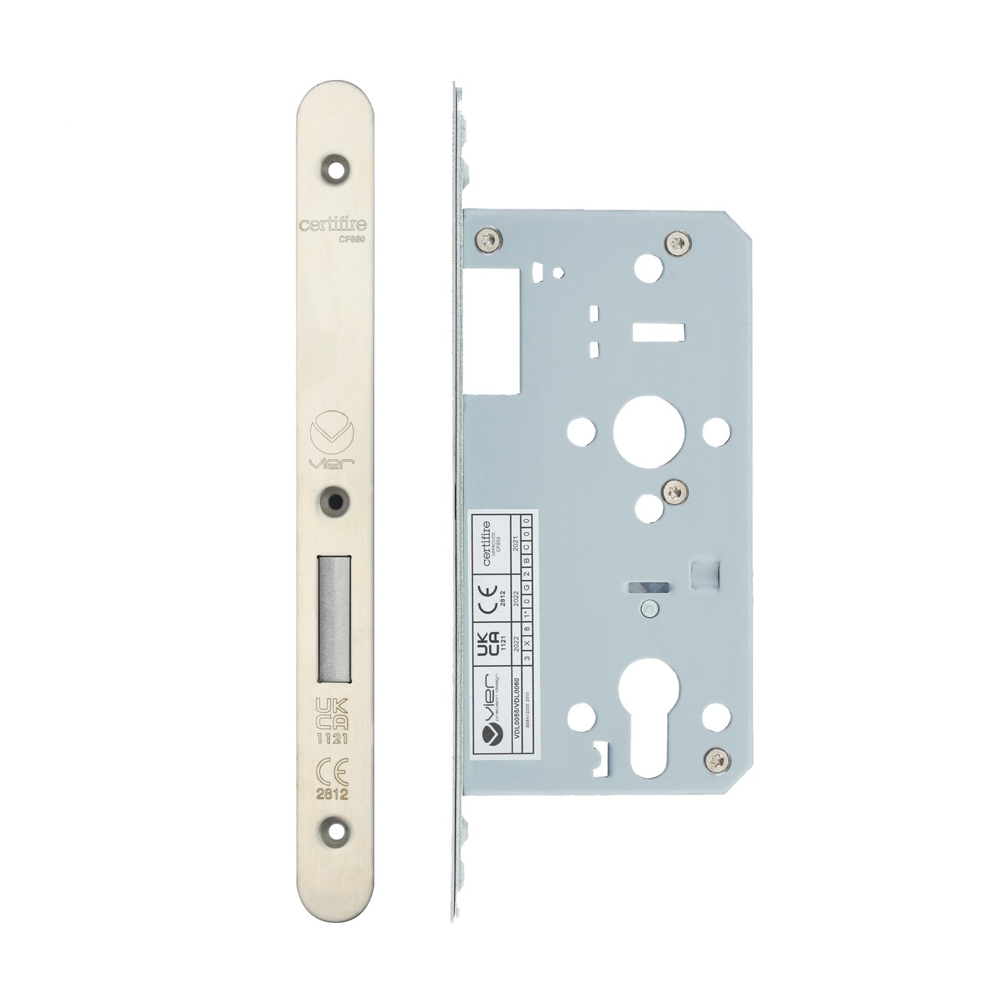 Din Euro Deadlock- Backset  55mm - 2 Pc Forend - Radius