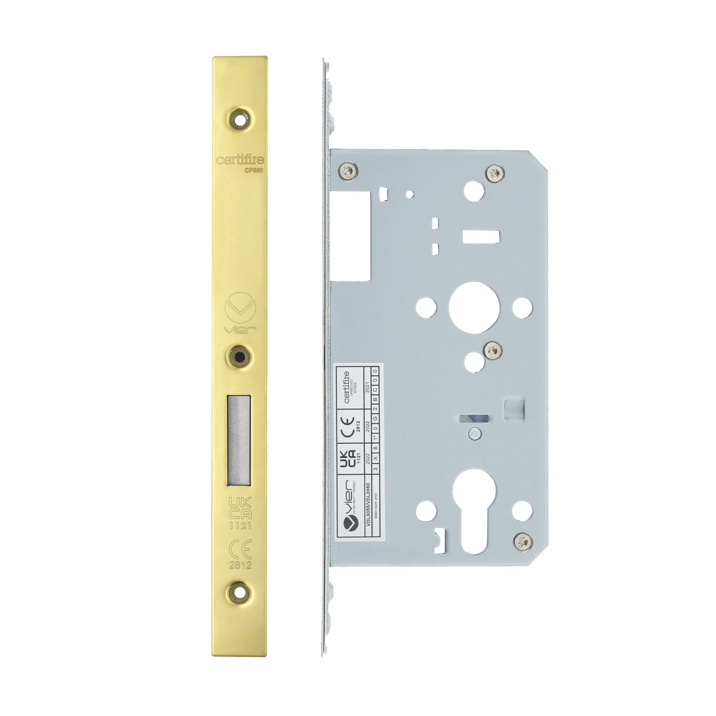 2 Piece DIN Euro Profile Deadlock – 72mm Centres