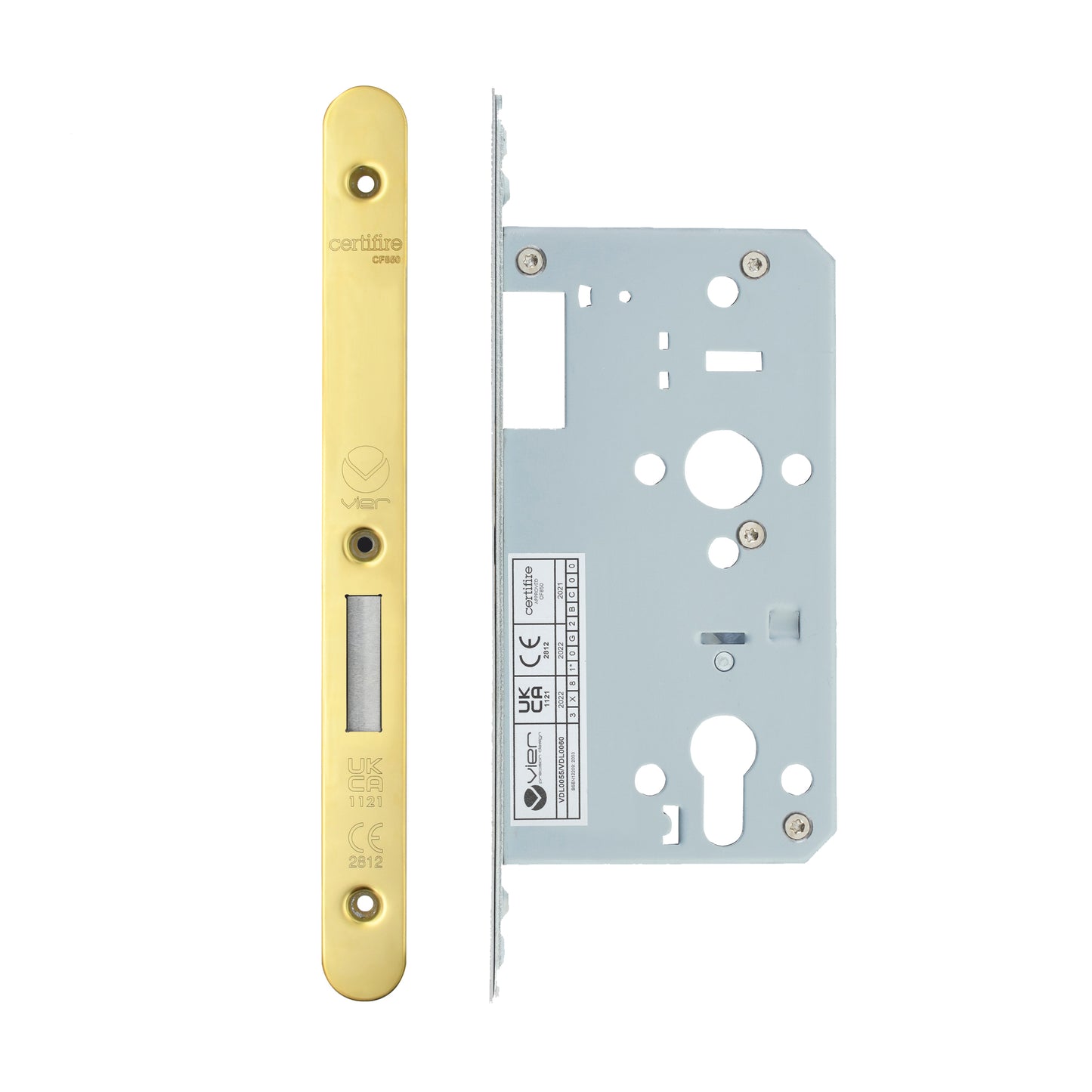 Din Euro Deadlock- Backset  60mm - 2 Pc Forend - Radius