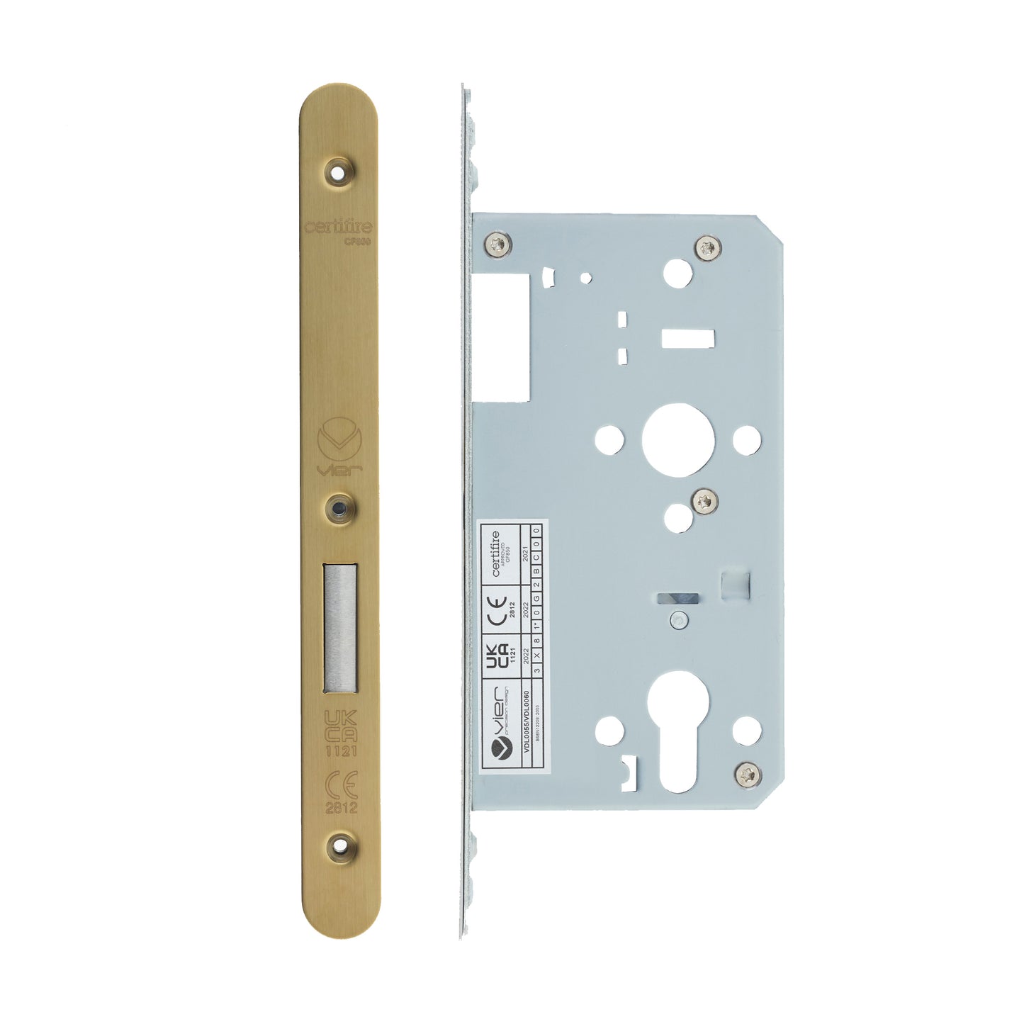Din Euro Deadlock- Backset  60mm - 2 Pc Forend - Radius