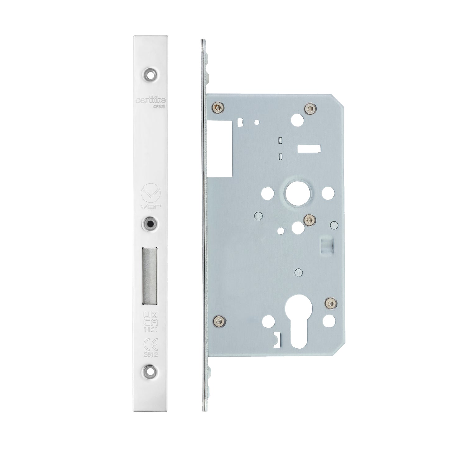 Din Euro Deadlock - Backset 60mm - 2 Pc Forend - Square - Single Throw