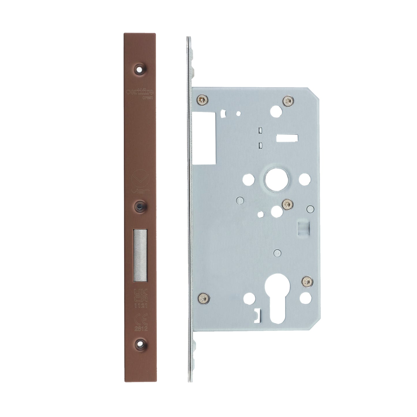 Din Euro Deadlock - Backset 60mm - 2 Pc Forend - Square - Single Throw