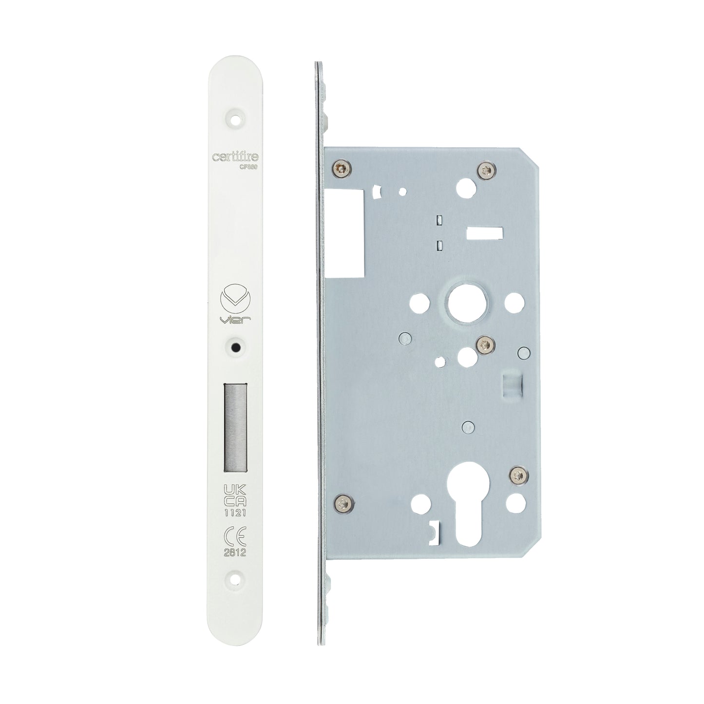 Din Euro Deadlock- Backset  60mm - 2 Pc Forend - Radius - Single Throw