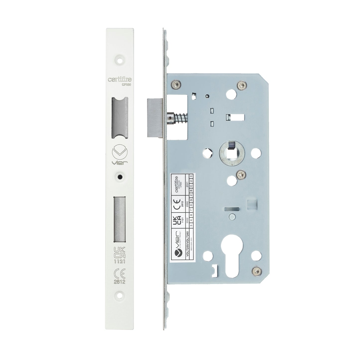 Din Euro Sashlock - Backset 55mm - 2 Pc Forend - Square