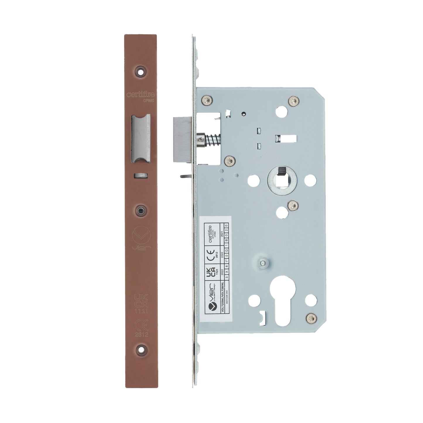 Din Nightlatch - Backset  60mm - 2 Pc Forend - Square