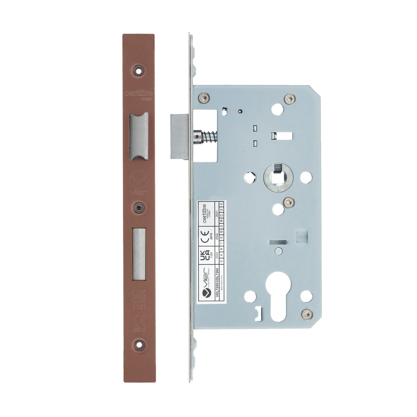 Din Euro Sashlock- Backset 60mm - 2 Pc Forend - Square