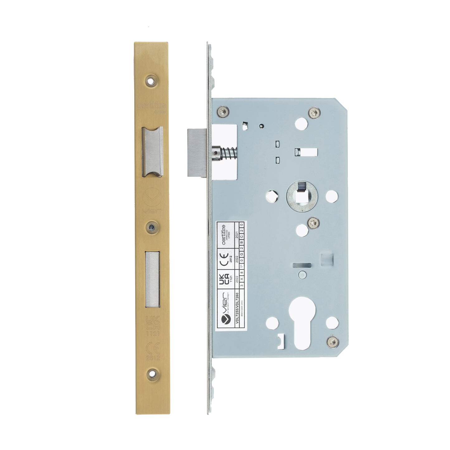 Din Euro Sashlock- Backset 60mm - 2 Pc Forend - Square