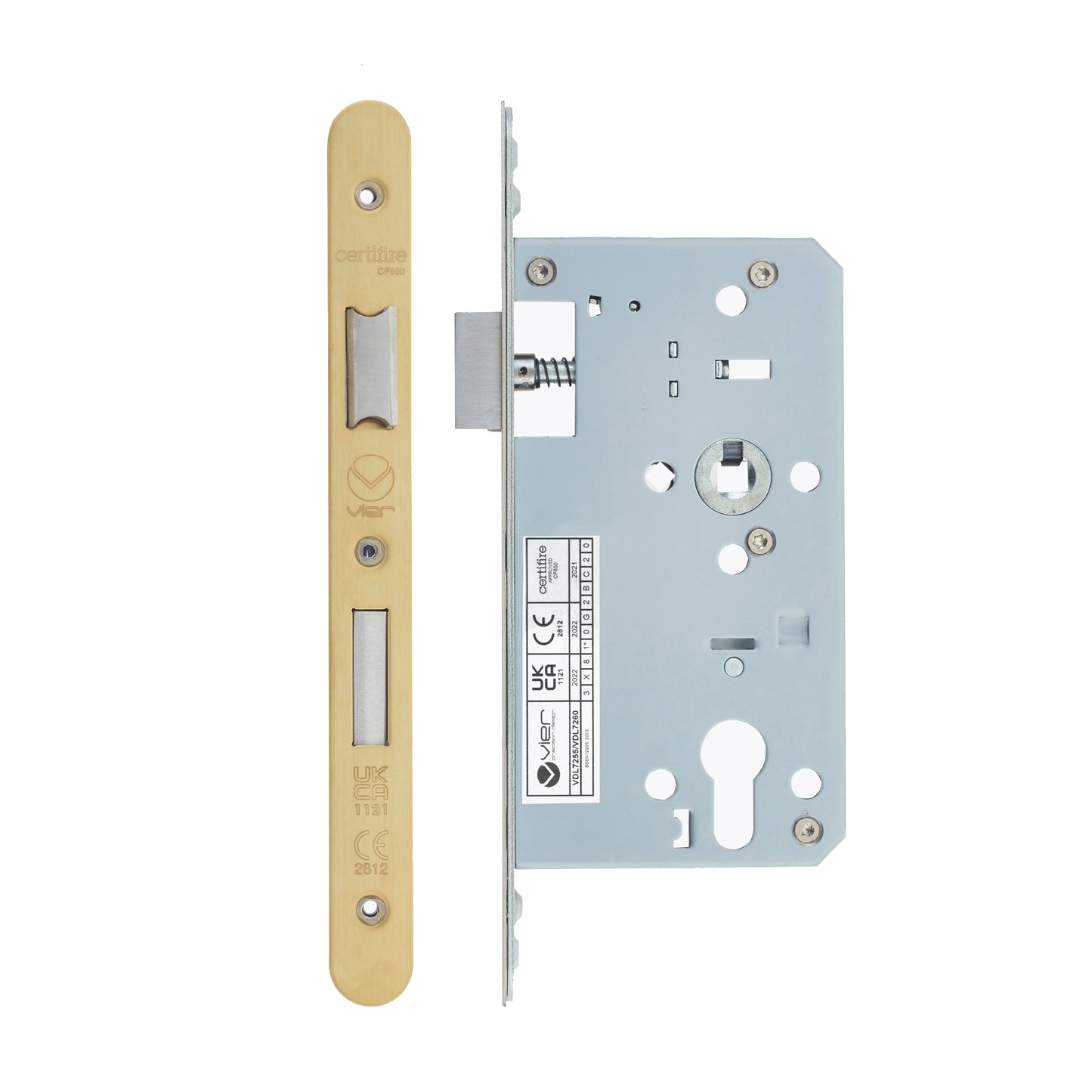 Din Euro Sashlock- Backset 60mm - 2 Pc Forend - Radius