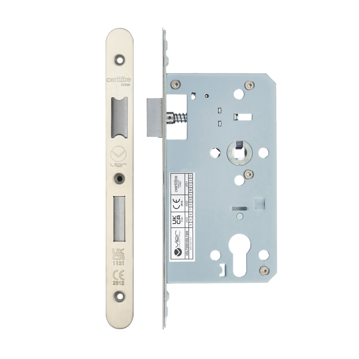 Din Euro Sashlock- Backset 60mm - 2 Pc Forend - Radius