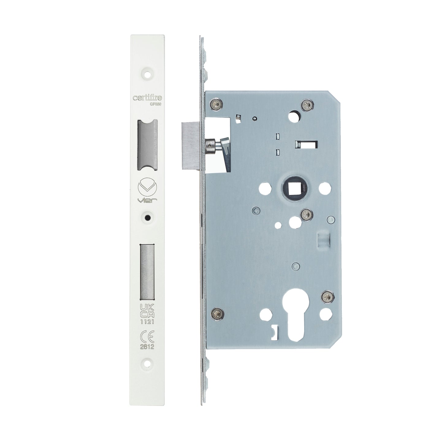 Din Euro Sashlock- Backset  60mm - 2 Pc Forend - Square - Single Throw