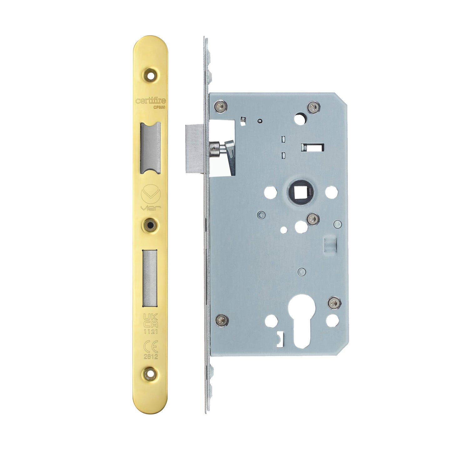 Din Euro Sashlock- Backset  60mm - 2 Pc Forend - Radius - Single Throw